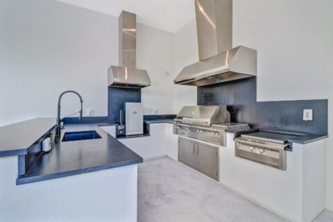 outside kitchen area