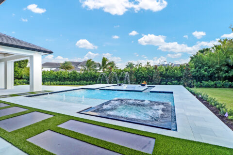 outside pool deck area