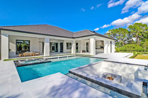 outside pool deck area