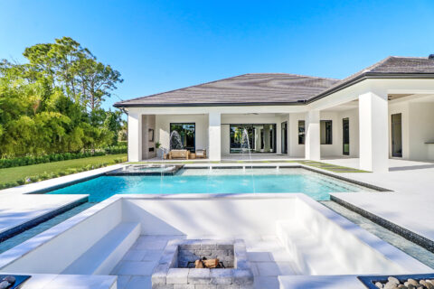 outside pool deck area
