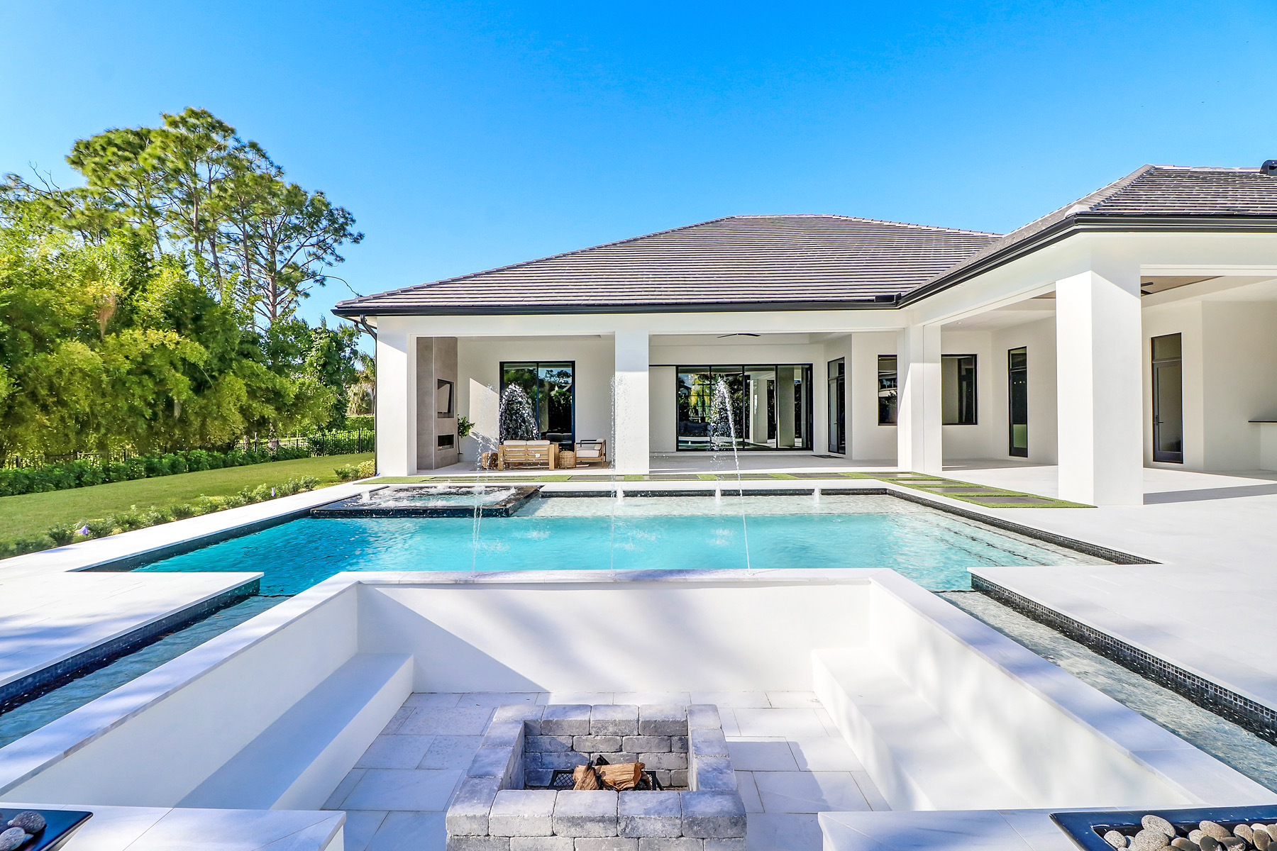 outside pool deck area