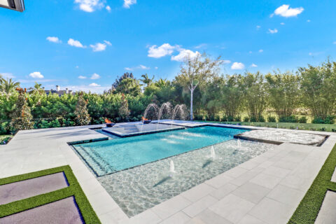outside pool deck area