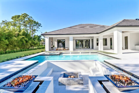 outside pool deck area