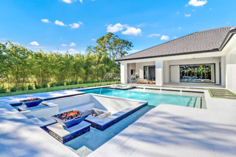 outside pool deck area