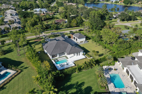 arial photograph of the house and its land