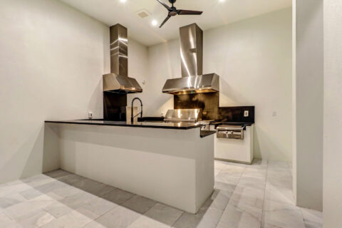 custom built outdoor kitchen